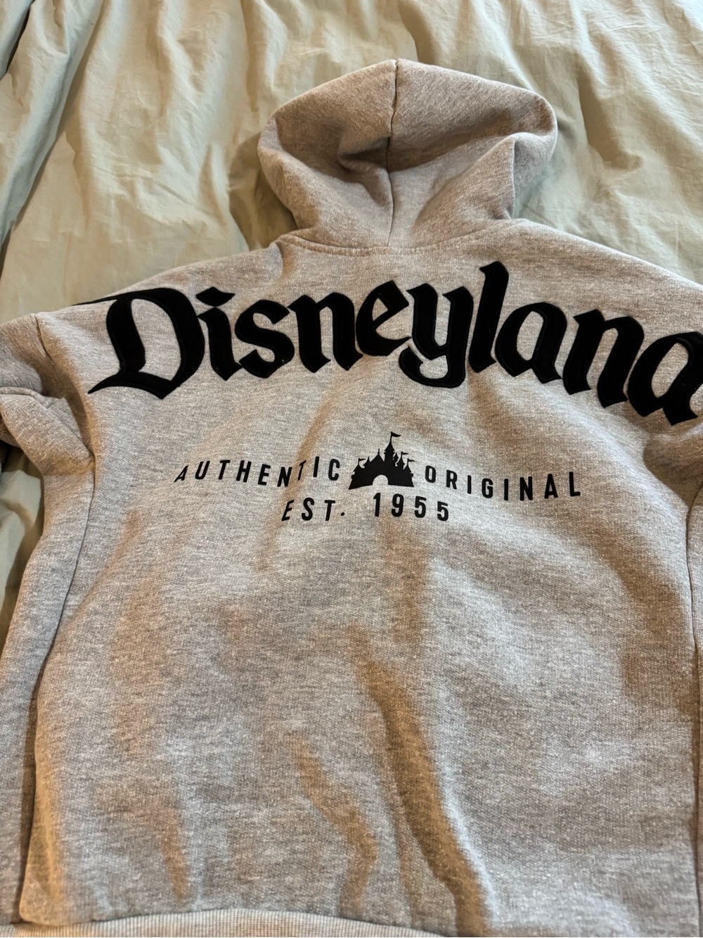 Grey Disneyland Logo Hoodie. Unisex xs. Name Jennifer embroidered on it. - Picture 6 of 6